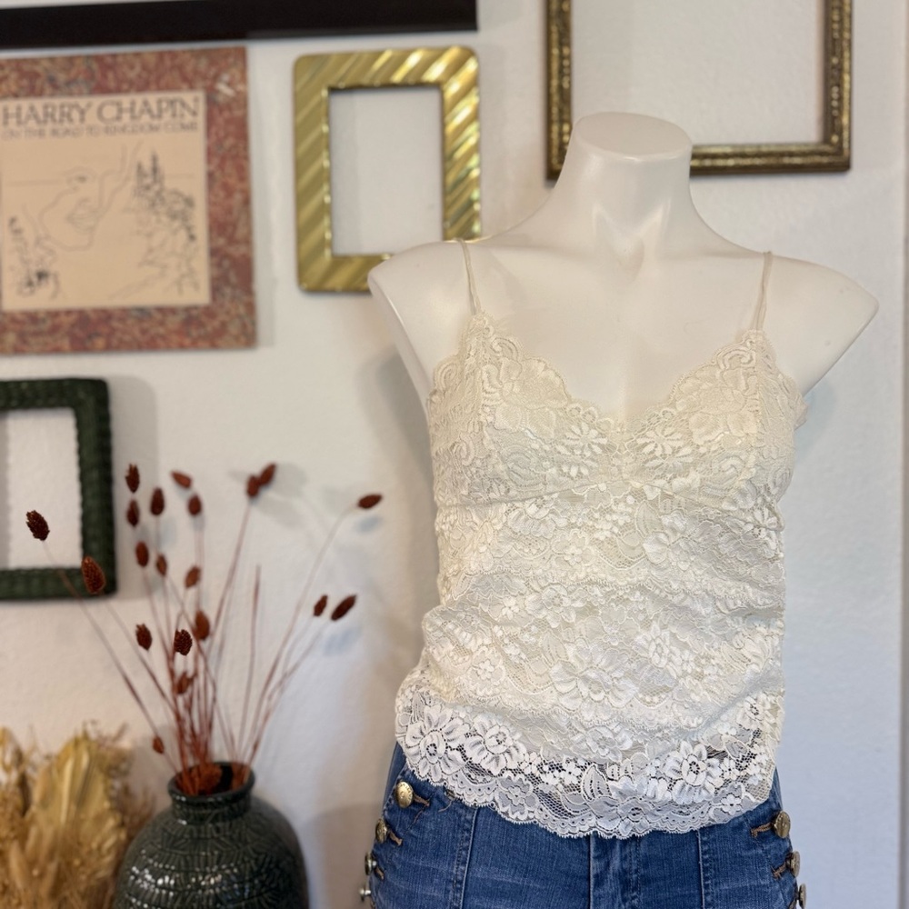 Abercrombie & Fitch Lace Camisole in Cream